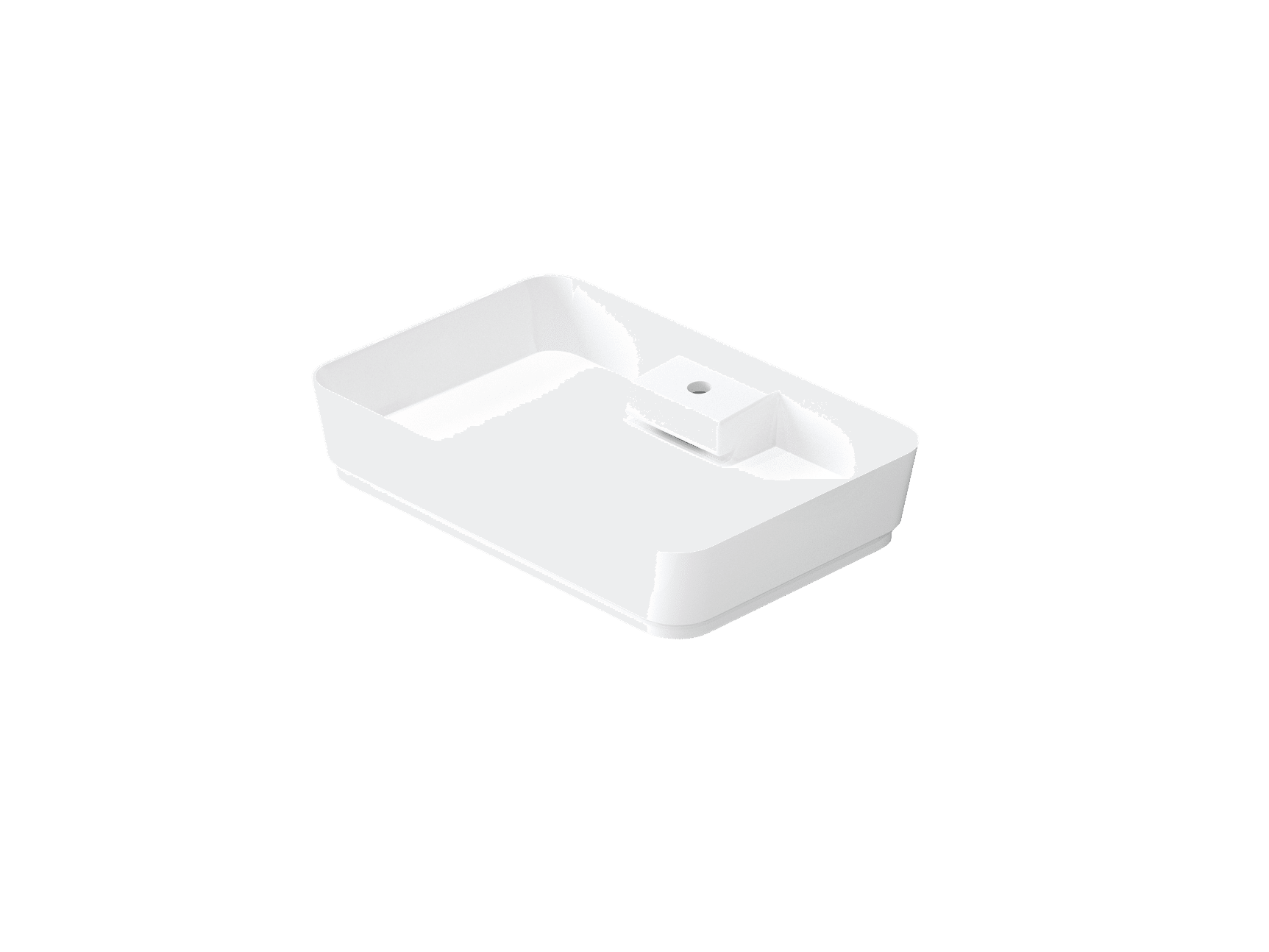 Slim Dikdörtgen Tezgah Üstü Lavabo - Gizli Sifon